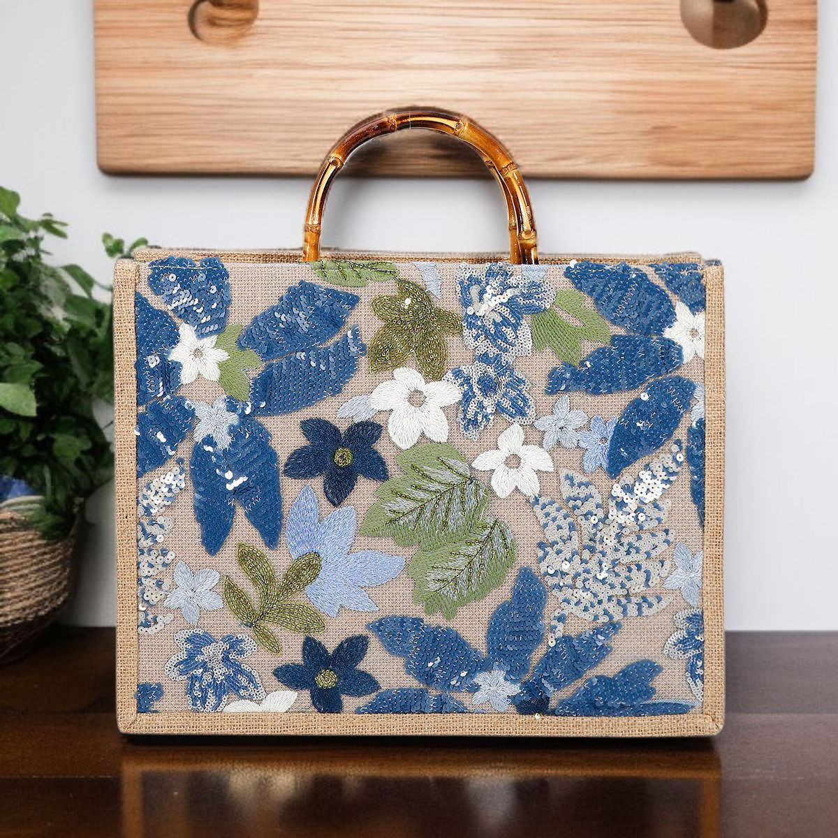 Boho Bloom Sequin Tote