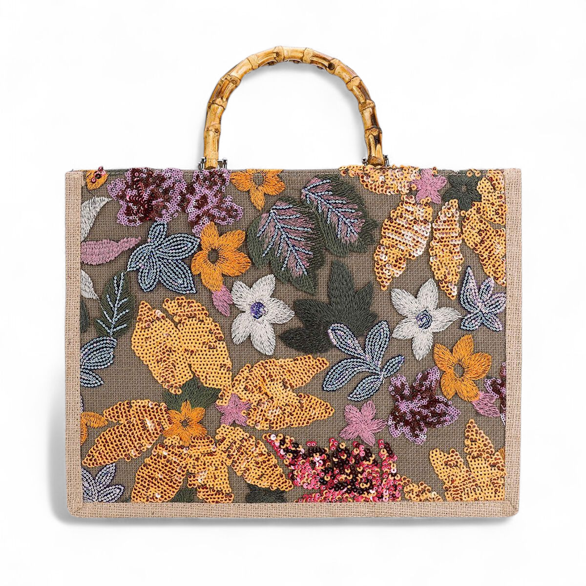 Boho Bloom Sequin Tote