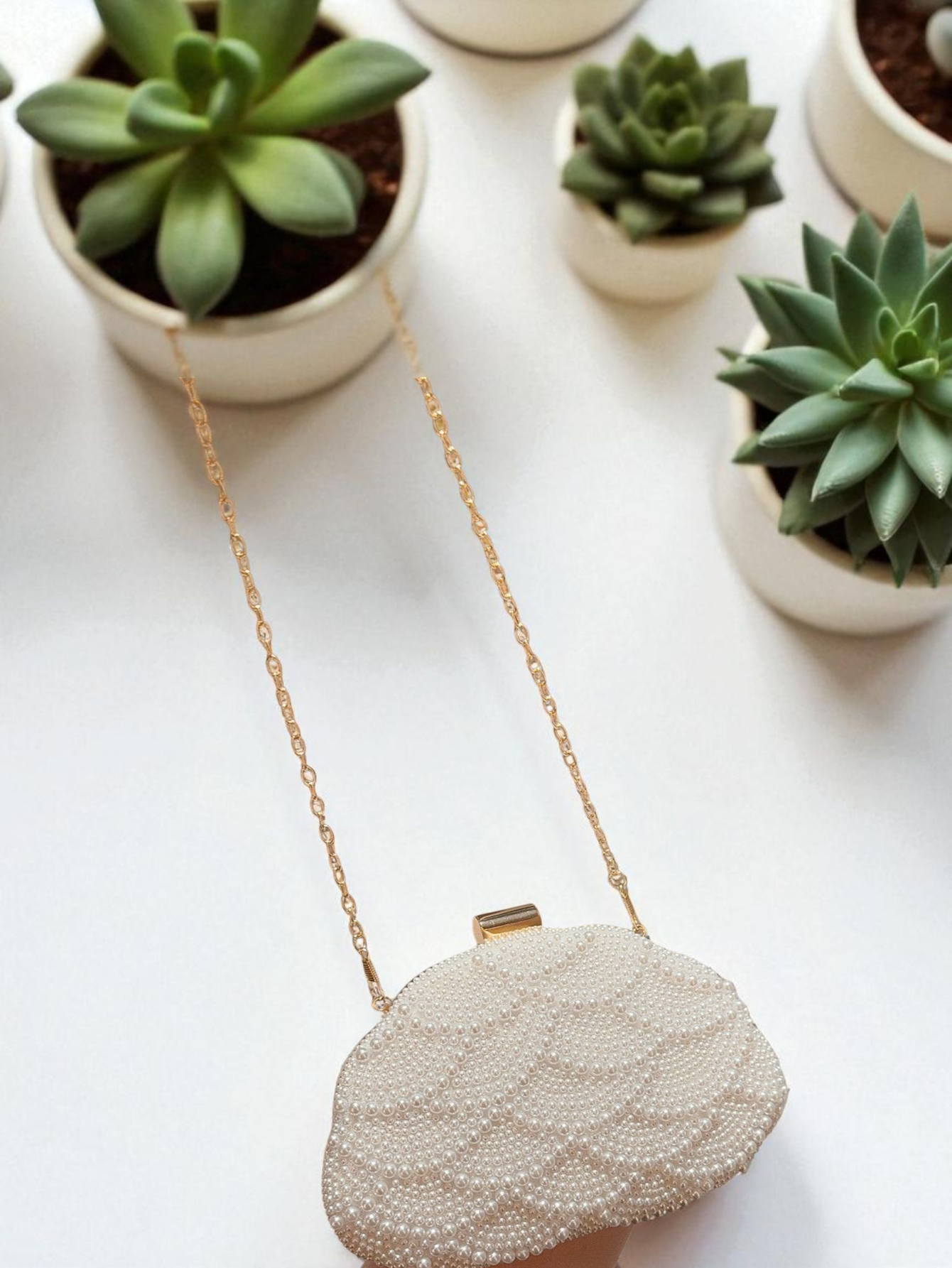 Pearl Petal Elegance Clutch