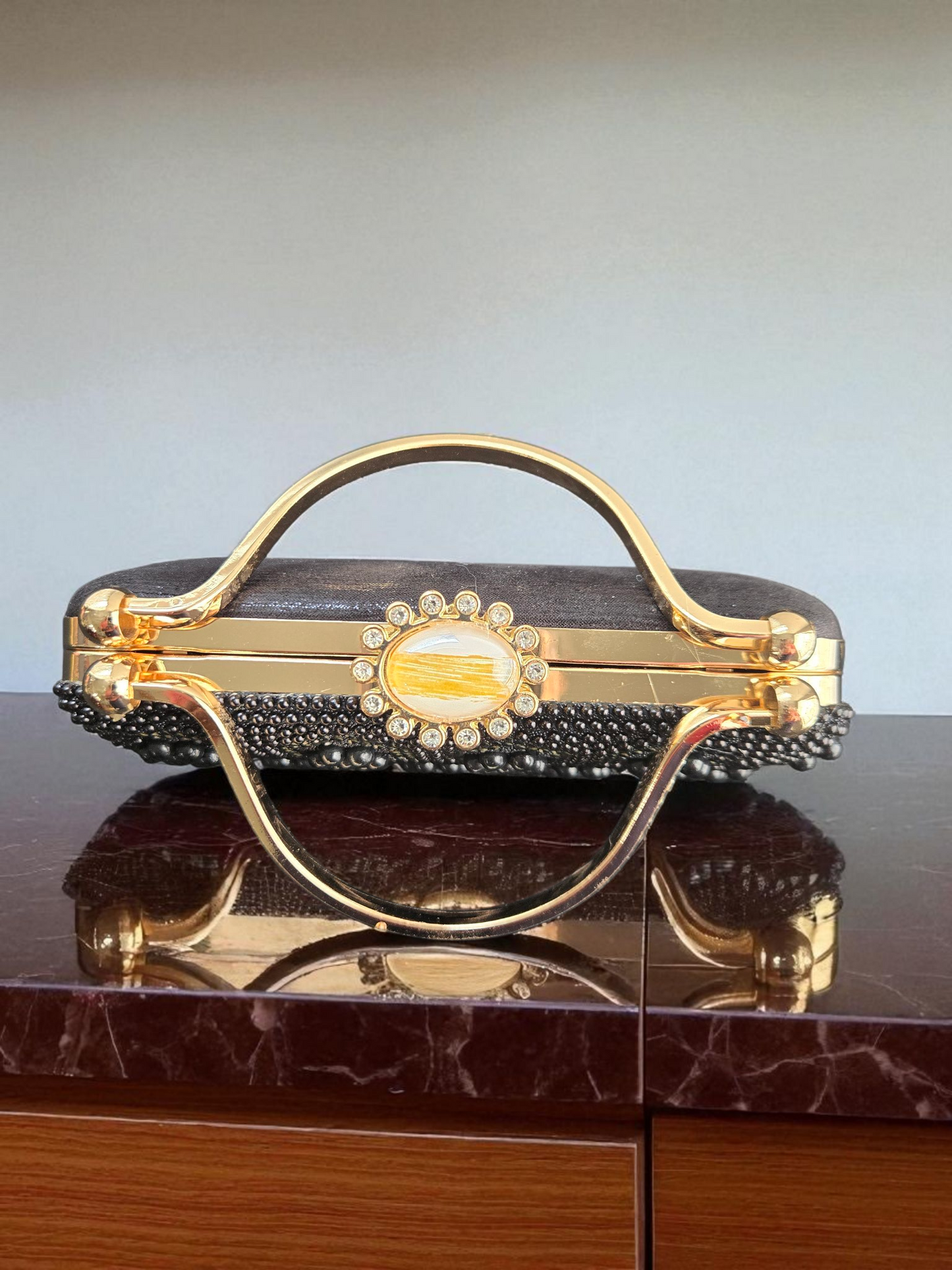 Midnight Petals Luxe Clutch