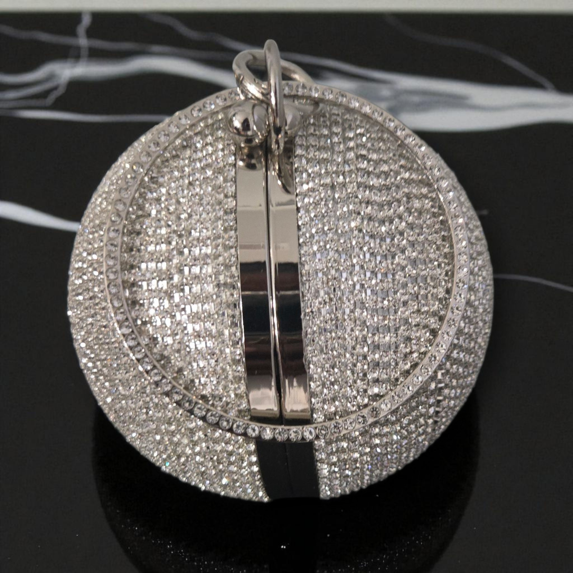 Galaxy Luxe Crystal Orb Clutch (Gold, Silver)