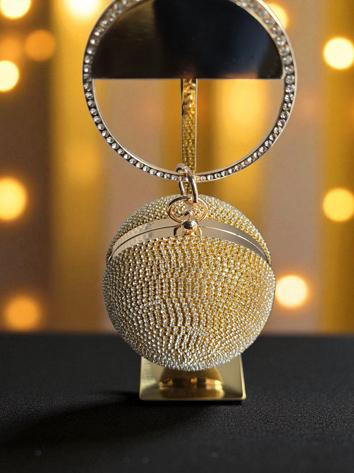 Galaxy Luxe Crystal Orb Clutch
