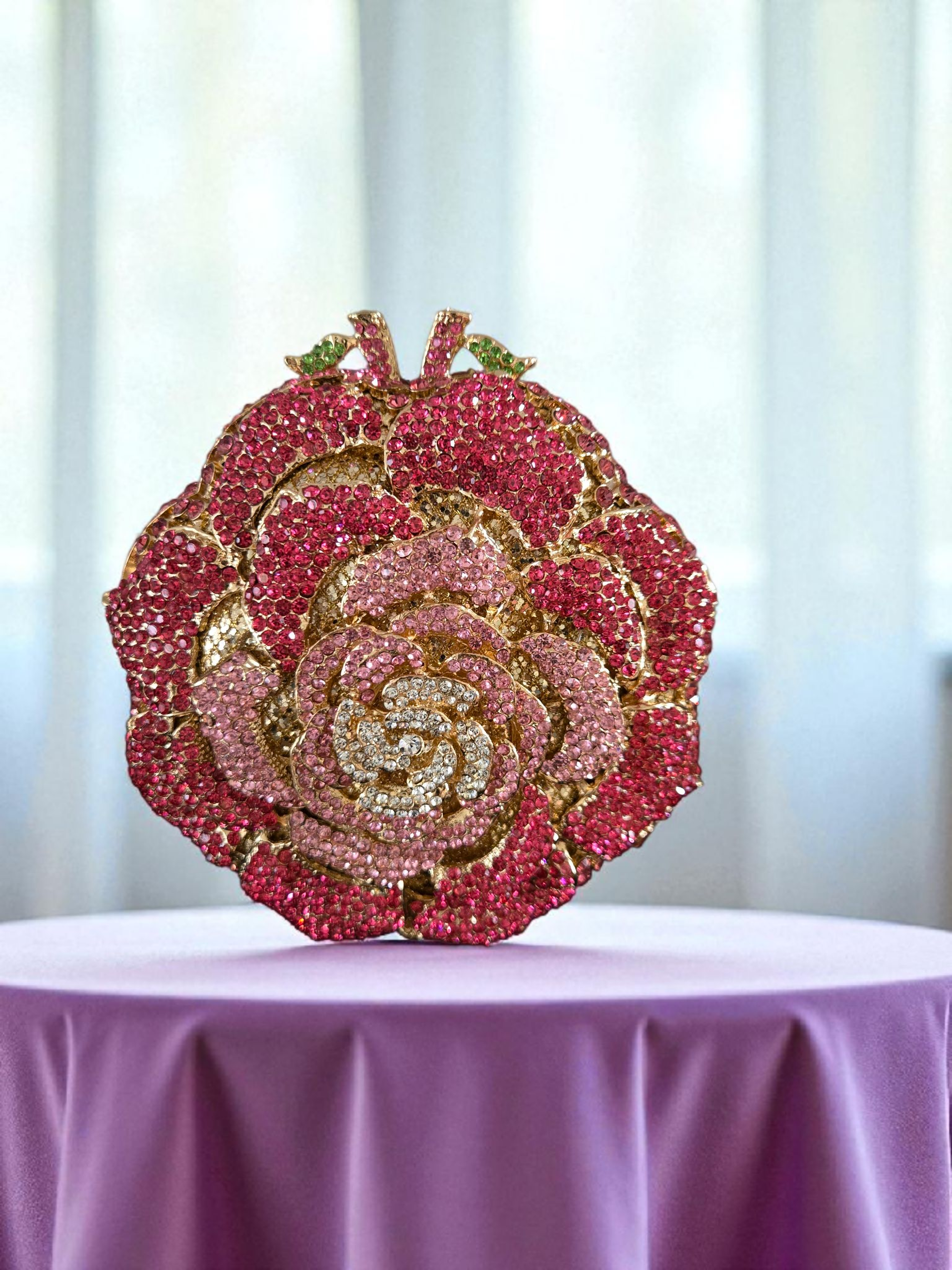 Crystal Rose Clutch – Luxury Floral Bridal Evening Bag