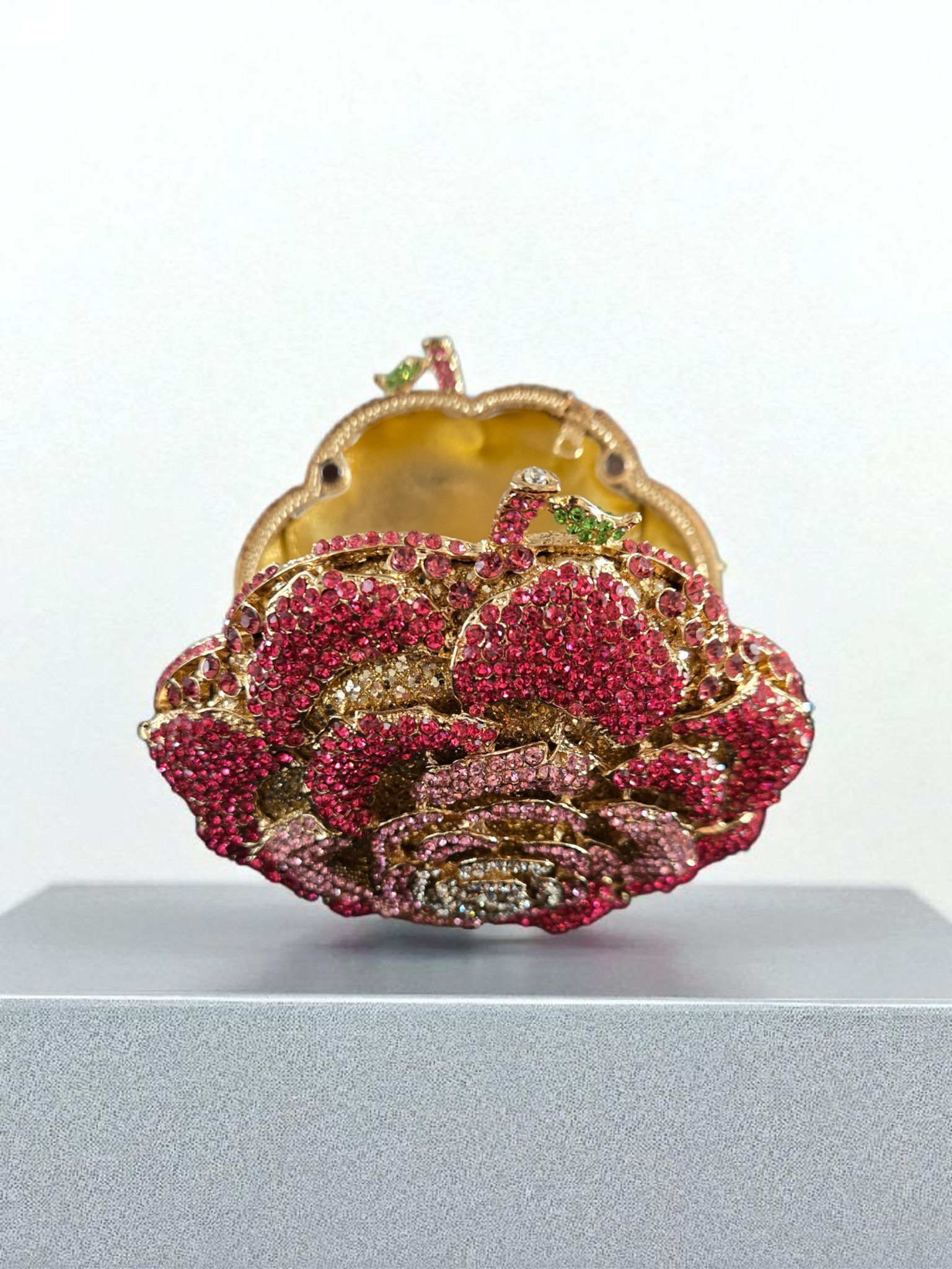 Crystal Rose Clutch – Luxury Floral Bridal Evening Bag