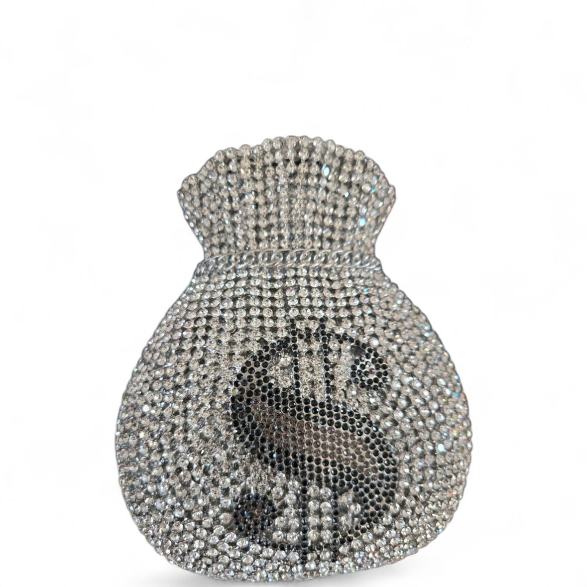 Crystal Money Bag Clutch – Luxury Statement Purse (Silver, Gold)
