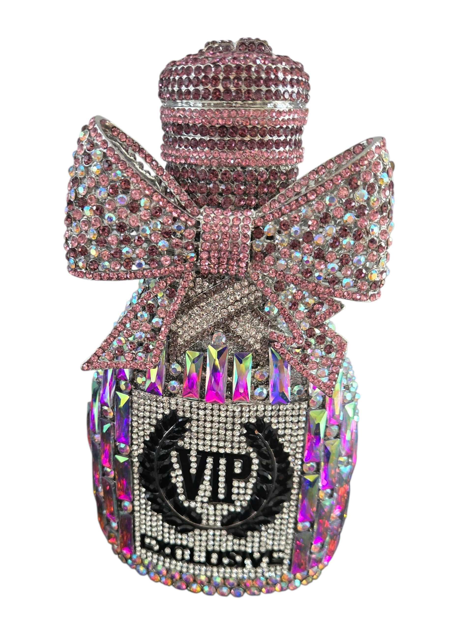 VIP Perfume Bottle Crystal Clutch – Luxury Statement Handbag