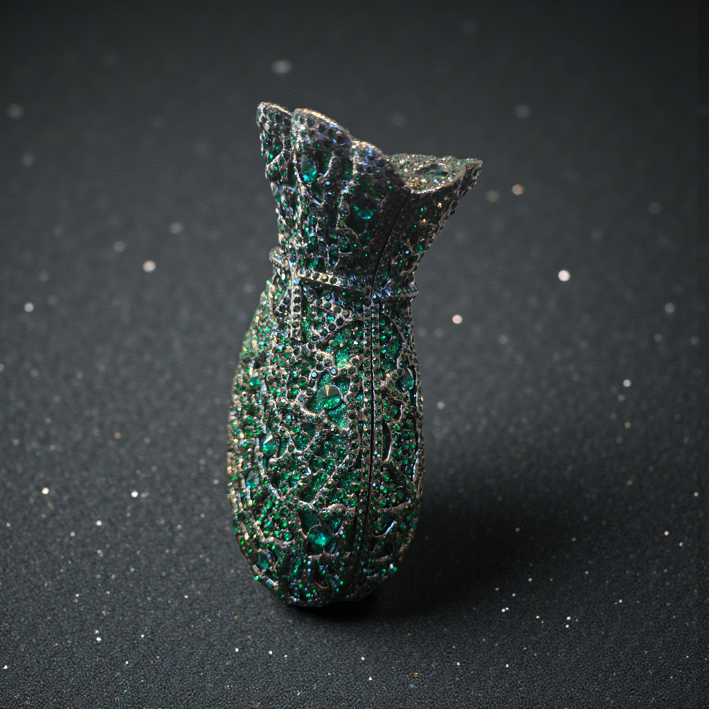 Couture Gown Crystal Clutch – Dress-Shaped Evening Bag