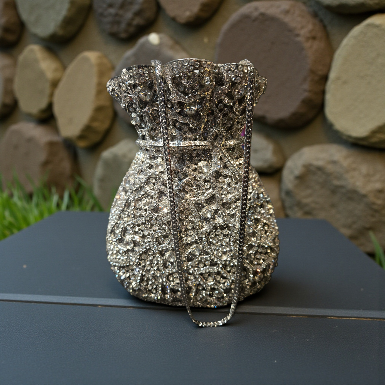 Couture Gown Crystal Clutch – Dress-Shaped Evening Bag