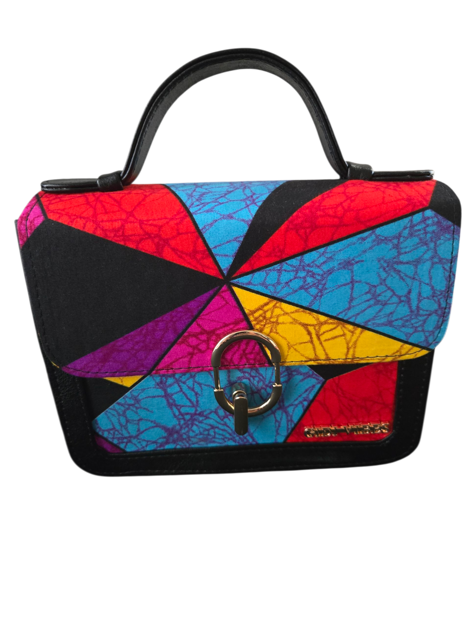 Bolso de mano geométrico Ankara Gidi Vibes – Monedero con estampado africano llamativo