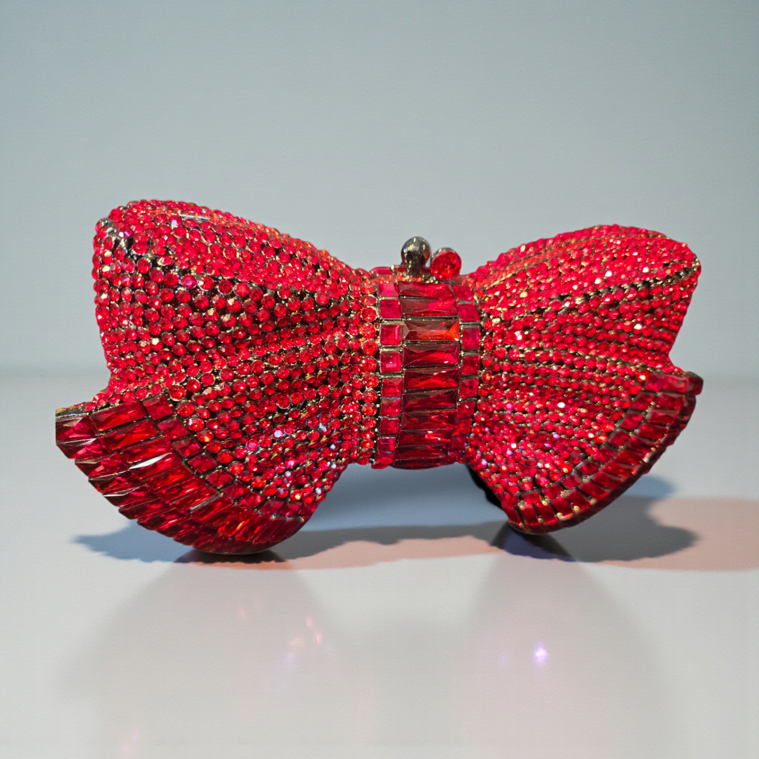 The Opulence Bow Crystal Clutch – Couture Statement Evening Bag