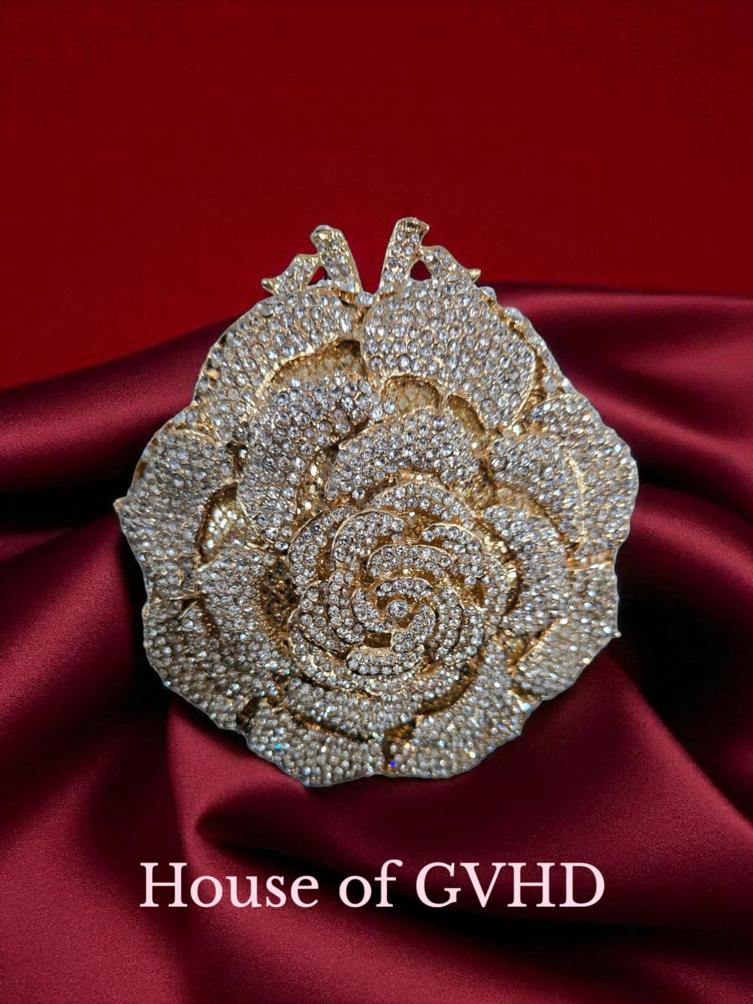 Crystal Rose Clutch – Luxury Floral Bridal Evening Bag