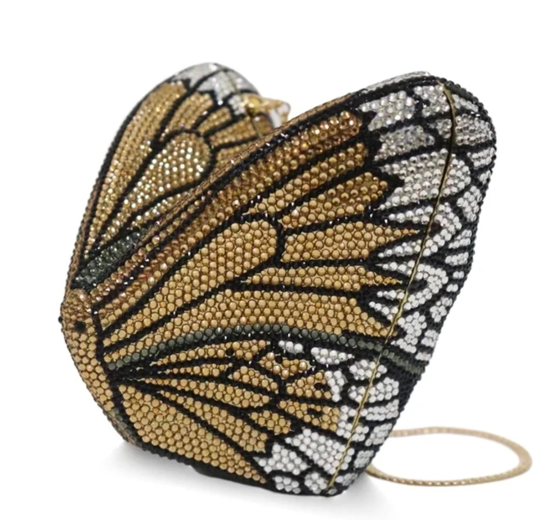 Crystal Butterfly Wing Clutch – Luxury Multicolor Statement Bag