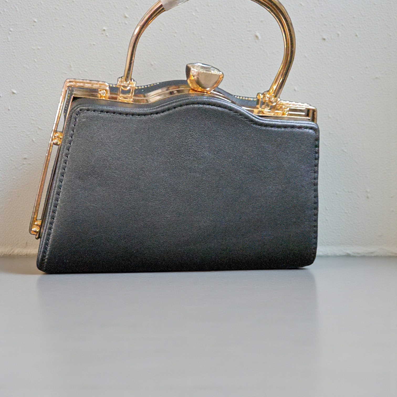 Multicolor Crystal Statement Handbag with Gold Top Handle – Luxury Evening Bag | House of GVHD