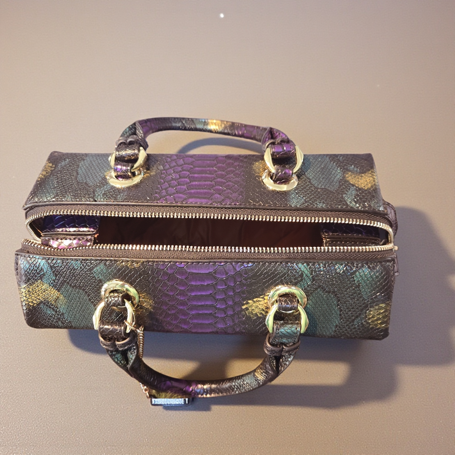 Amara Python-Embossed Structured Satchel β Luxury Statement Handbag