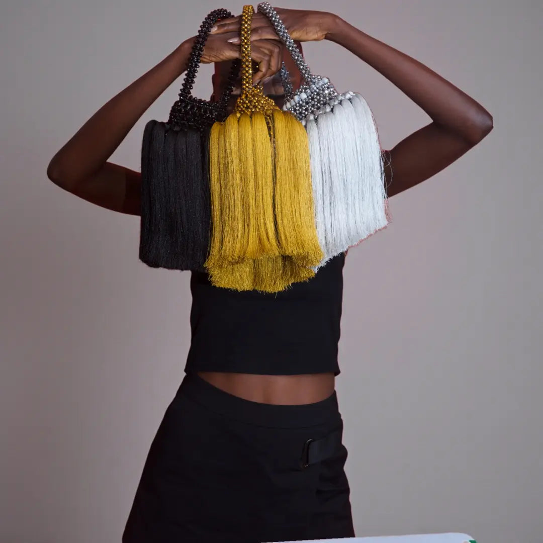 Celeste Tassel Beaded Bucket Bag – Handcrafted Luxury Statement Handbag