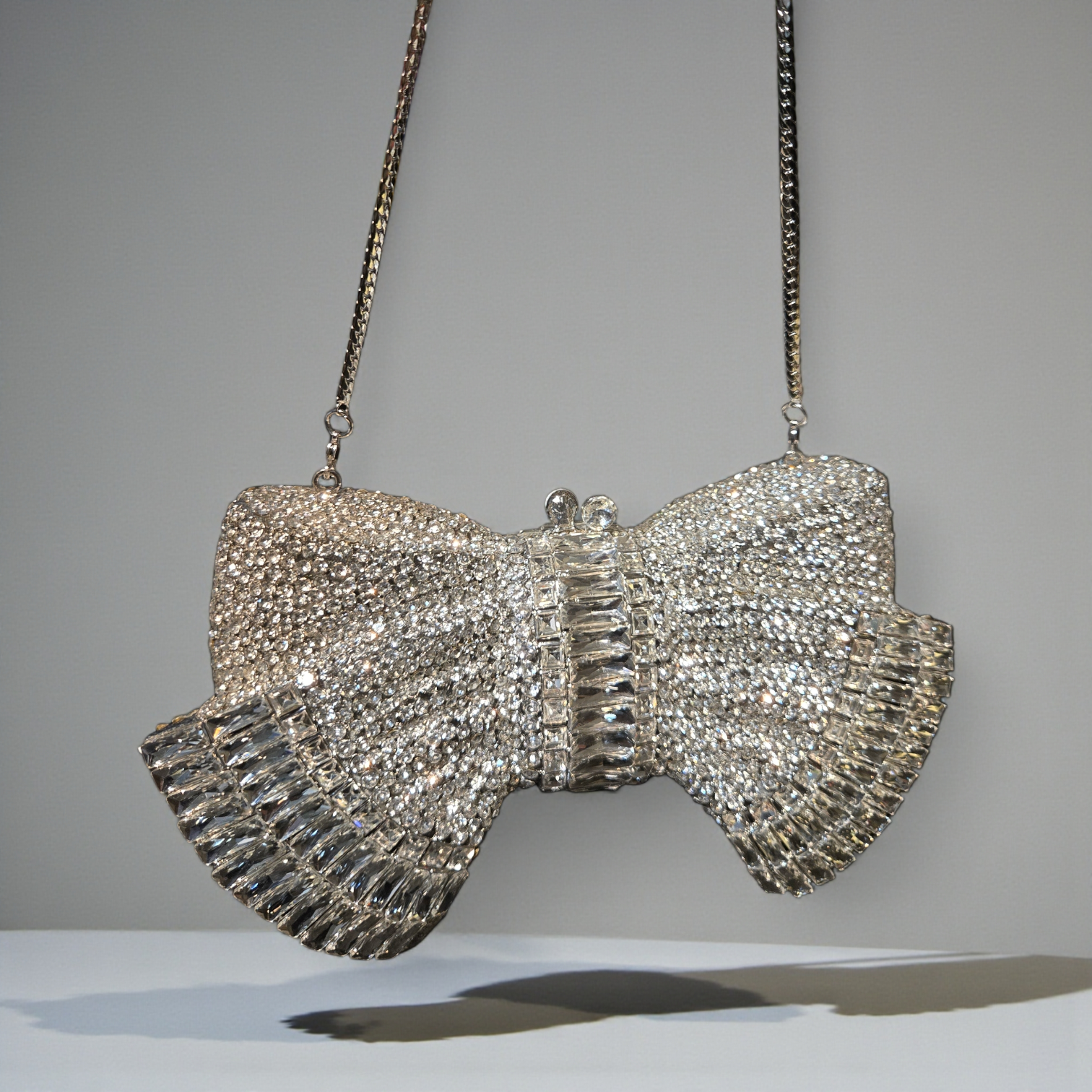 The Opulence Bow Crystal Clutch – Couture Statement Evening Bag