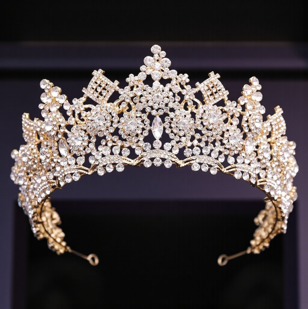 Regal Crystal Bridal Tiara – Luxury Crown for Weddings & Special Occasions