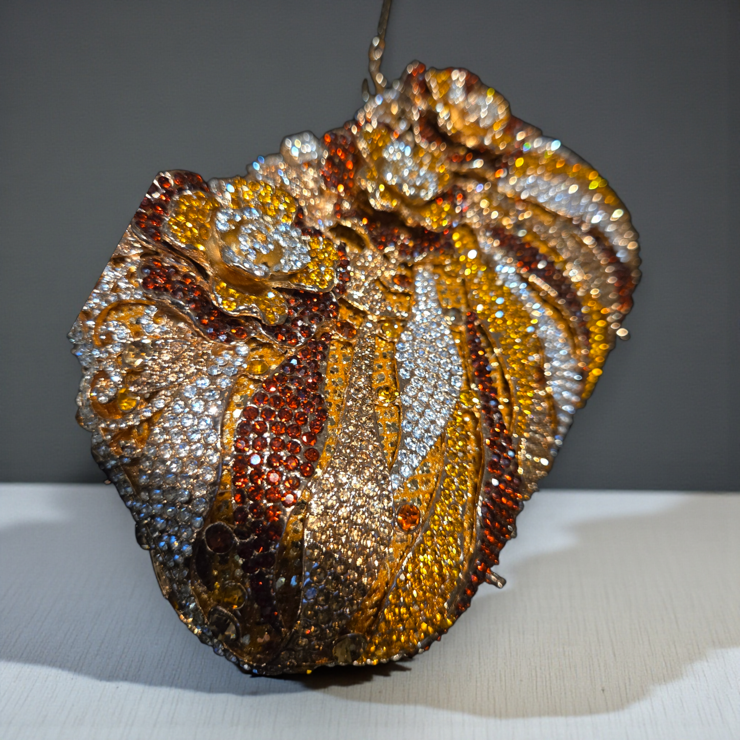 The Gilded Bloom Crystal Clutch – Floral Couture Evening Bag