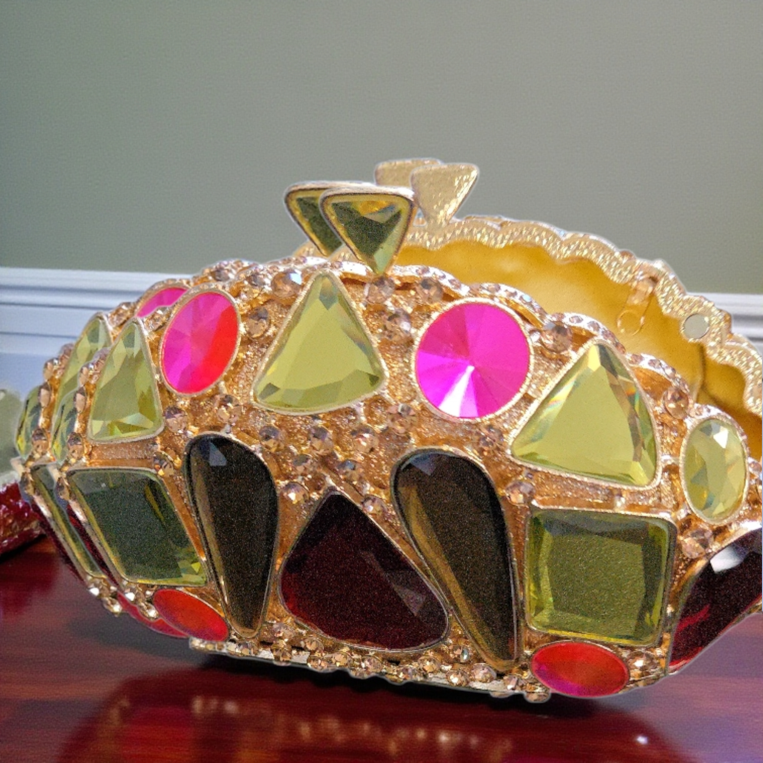 Multicolor Jewel Encrusted Evening Clutch