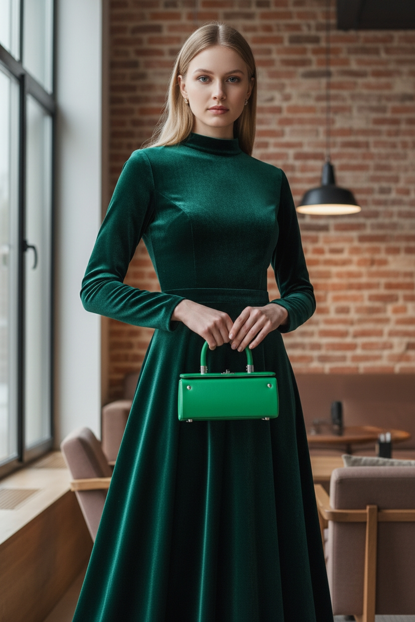 Emerald Box Top-Handle Handbag – Modern Structured Mini Purse