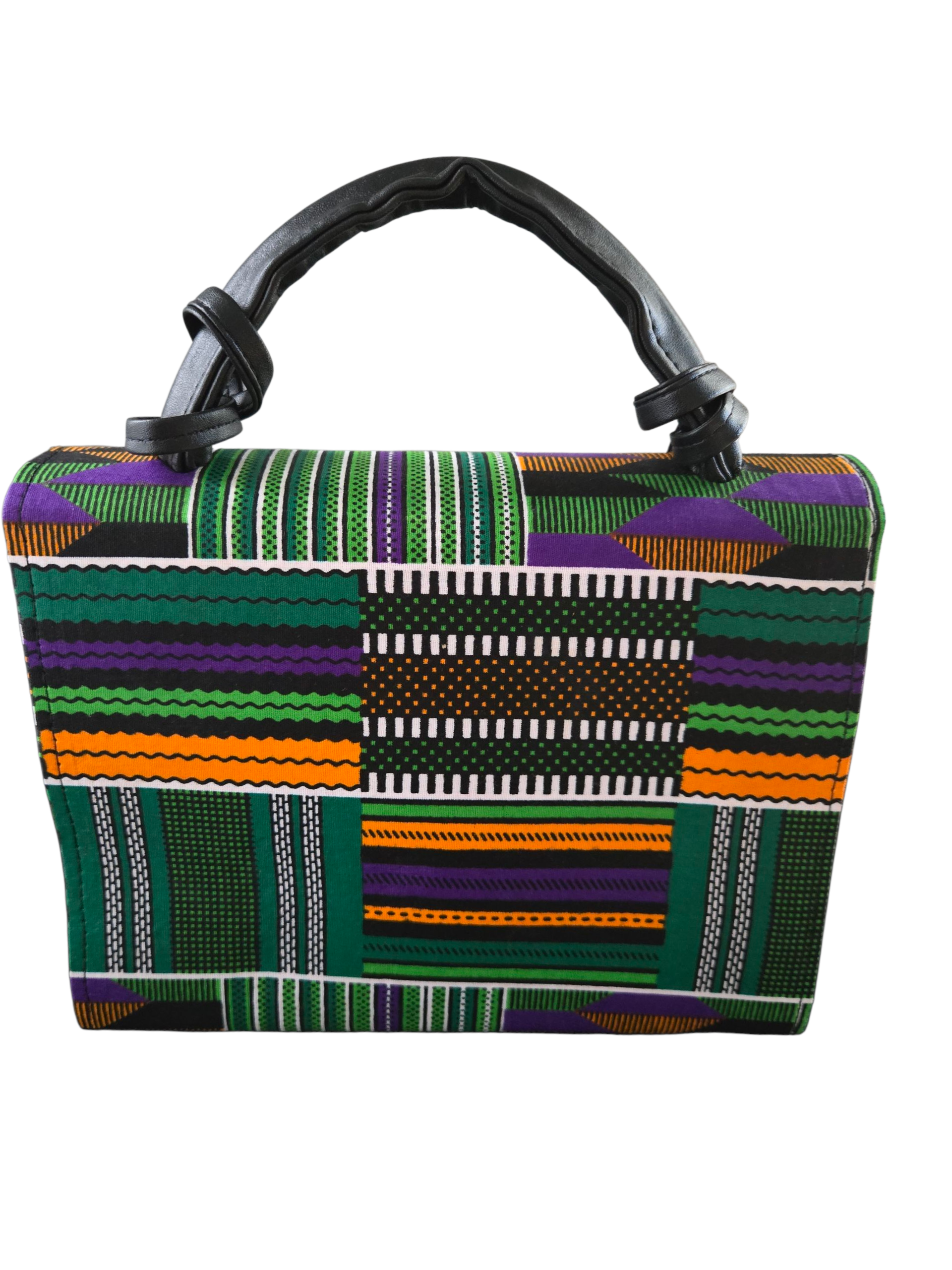 Bolso de mano estructurado Ankara con estampado Gidi Vibes – Bolso de moda Heritage