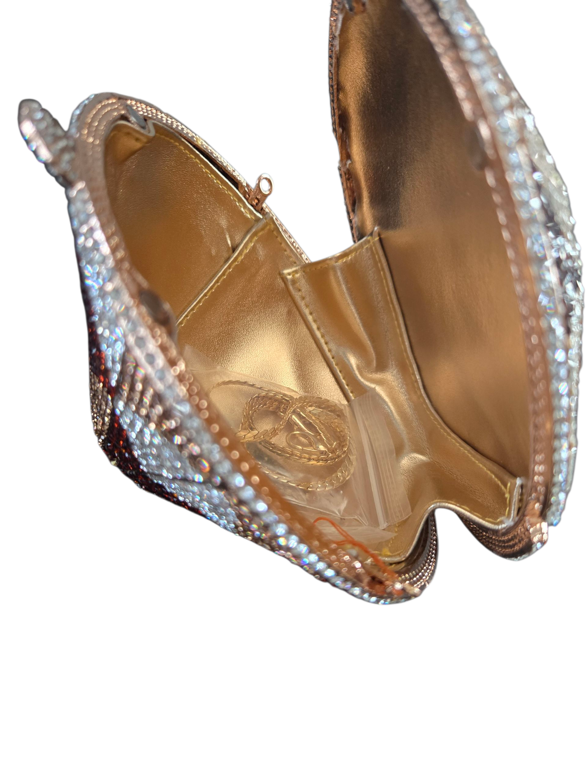 Diamond Cut Crystal Clutch – Luxury Round Rhinestone Evening Bag (Silver, Gold, Multi)