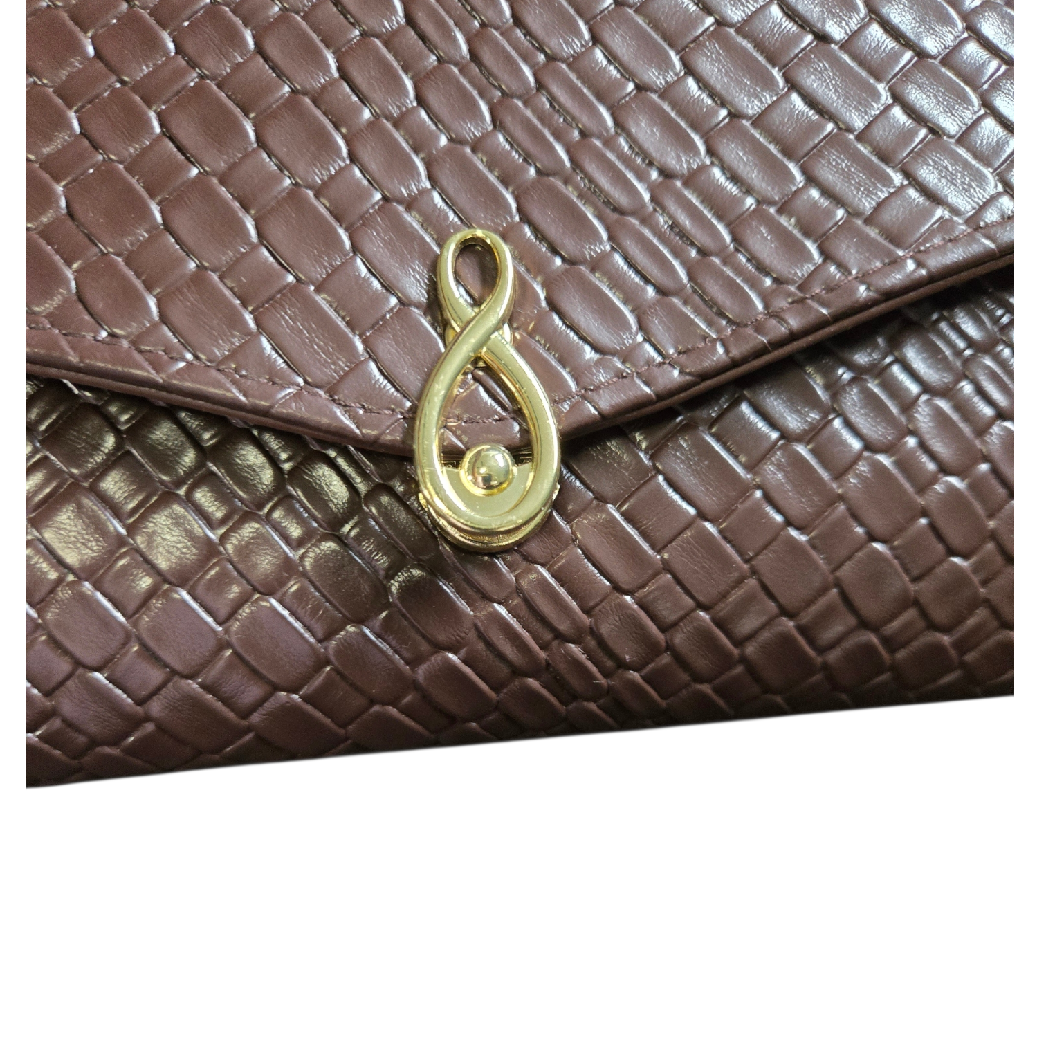 Chocolate Brown PU Leather Handbag – Textured Top Handle Shoulder Bag