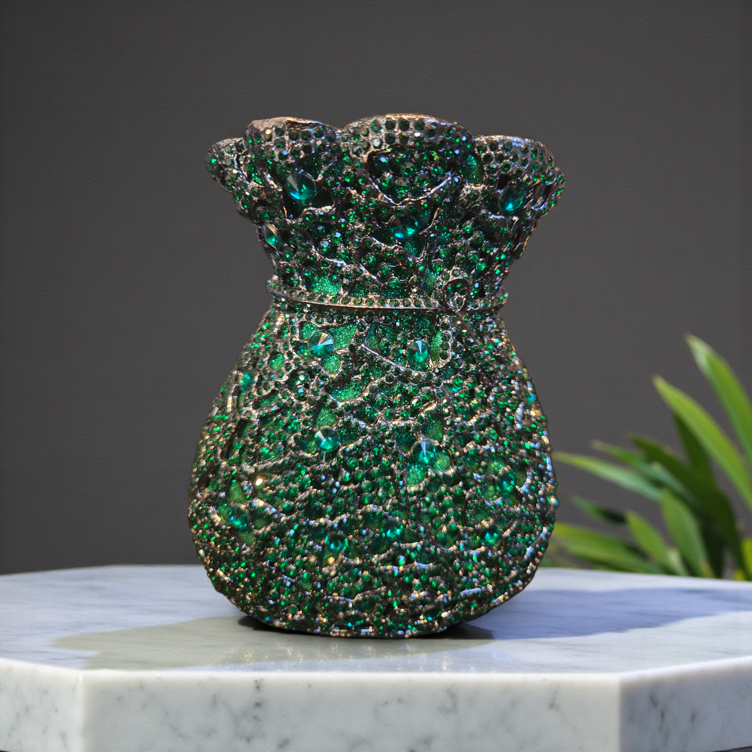 Couture Gown Crystal Clutch – Dress-Shaped Evening Bag