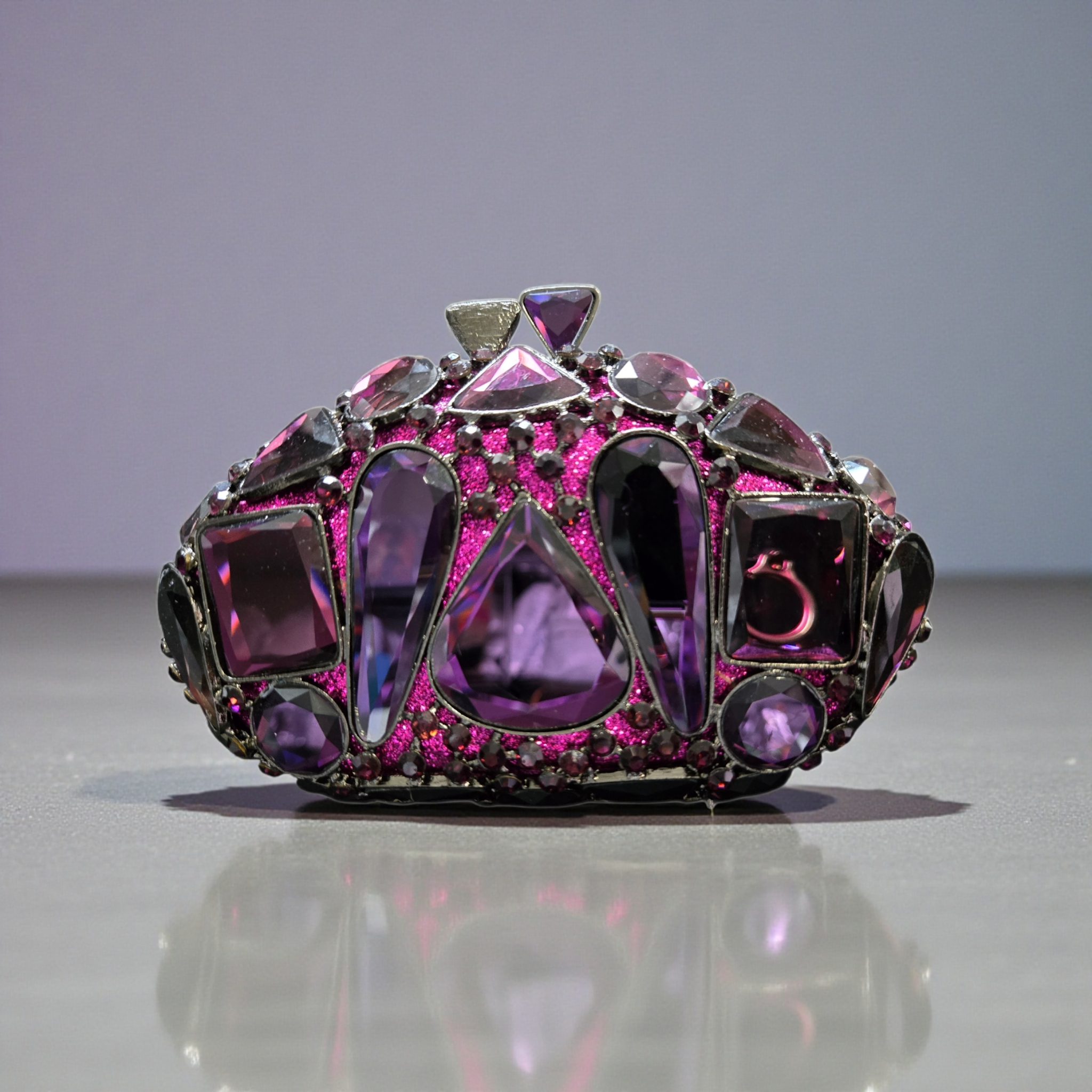 Amethyst Royale Jewel Clutch – Purple Crystal Evening Bag