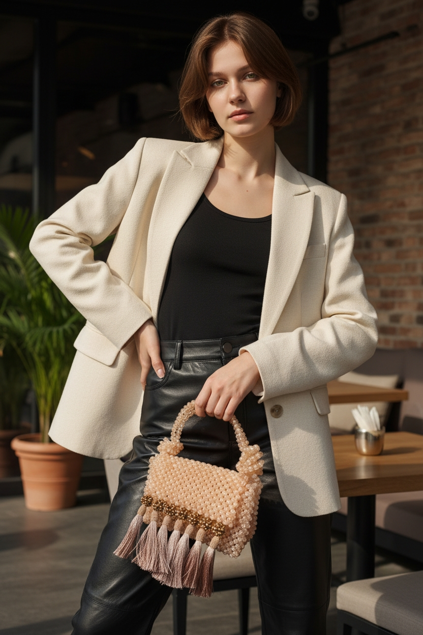 Aurora Tassel Beaded Mini Handbag – Handcrafted Statement Purse