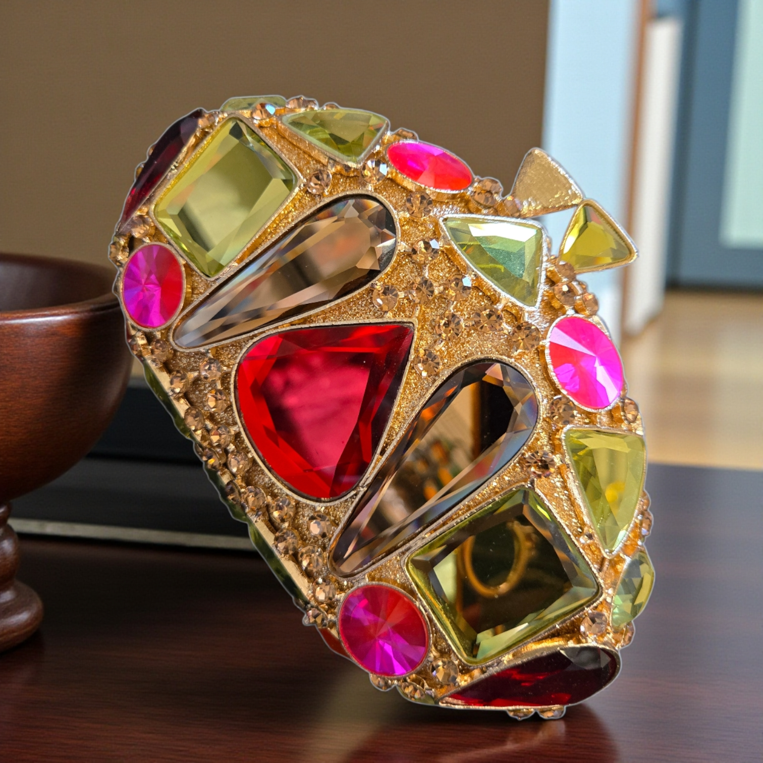 Multicolor Jewel Encrusted Evening Clutch