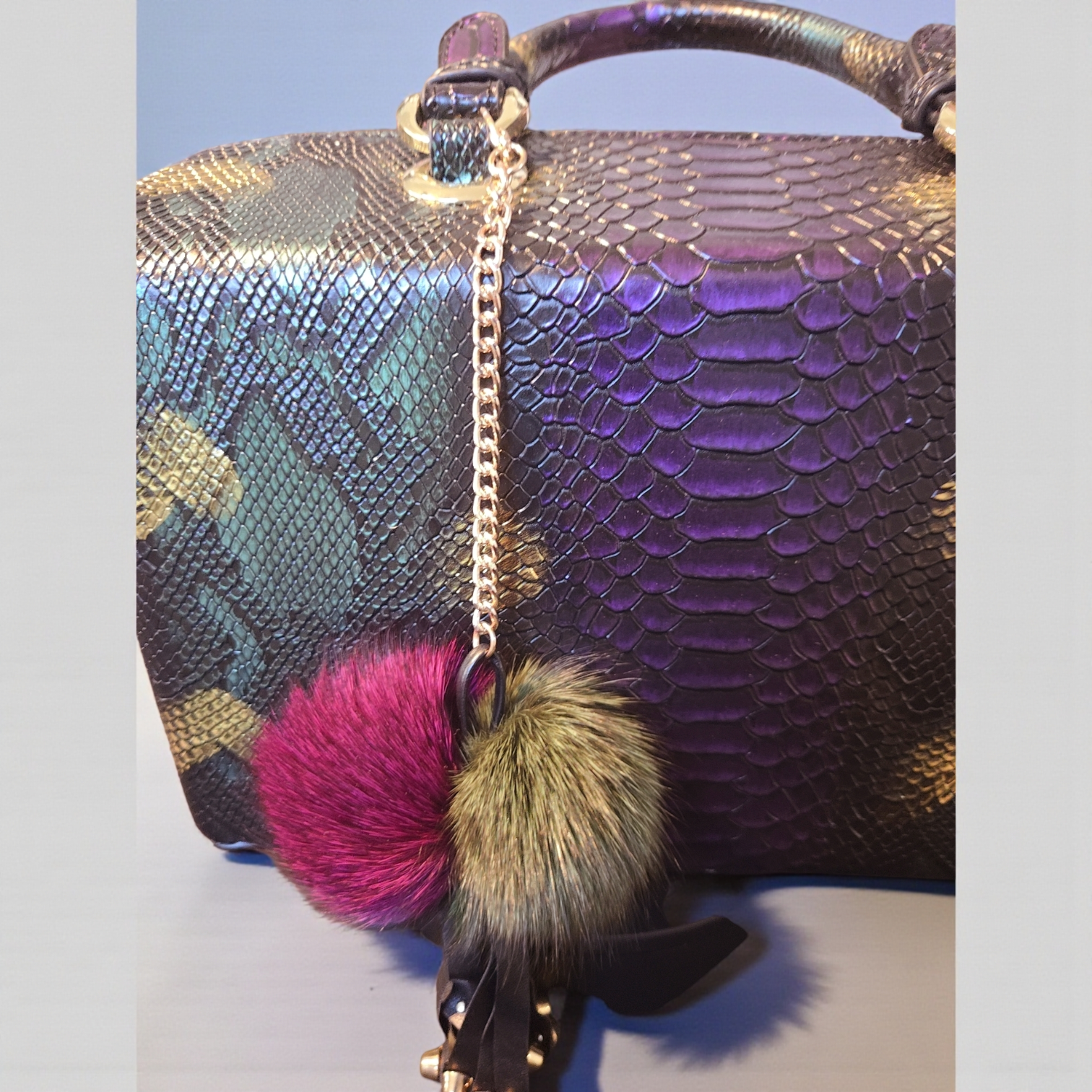 Amara Python-Embossed Structured Satchel β Luxury Statement Handbag