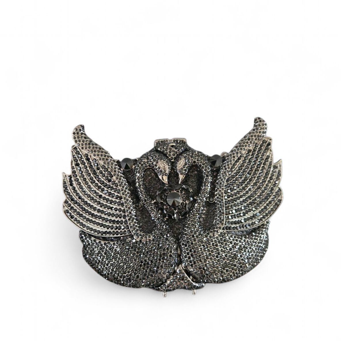 Swan Crystal Clutch – Luxury Evening Handbag (Silver, Pink, Black, Gold)