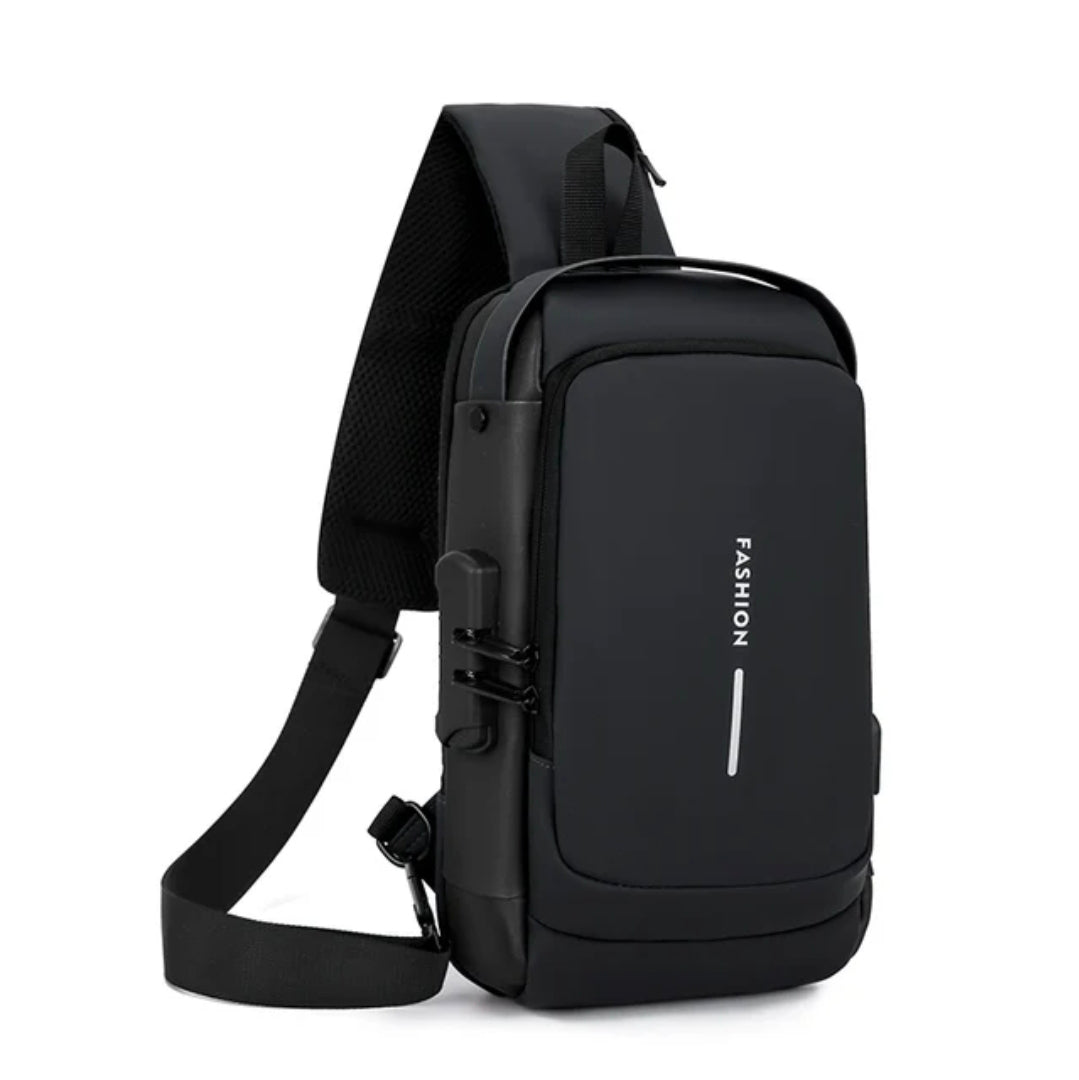 Men’s Anti-Theft USB Charging Crossbody Sling Backpack – Smart Travel Design