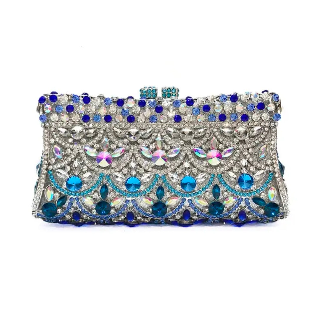 Celeste Royale Crystal Clutch – Hand-Embellished Evening Bag