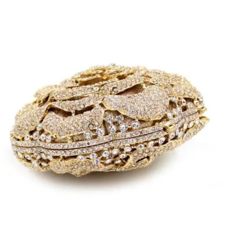 Crystal Rose Clutch – Luxury Floral Bridal Evening Bag