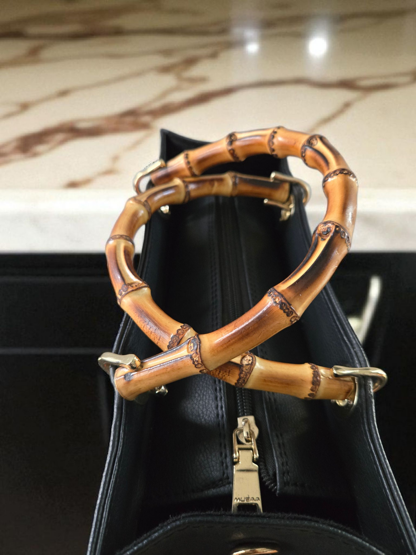 Gidi Vibes African Sunset Tote – Heritage Art Handbag with Bamboo Handles