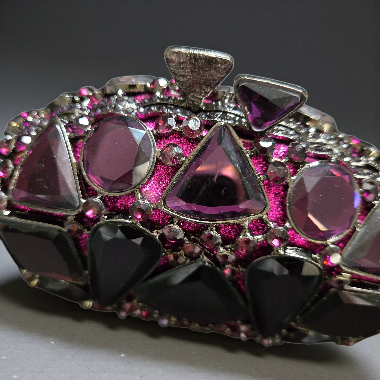 Amethyst Royale Jewel Clutch – Purple Crystal Evening Bag