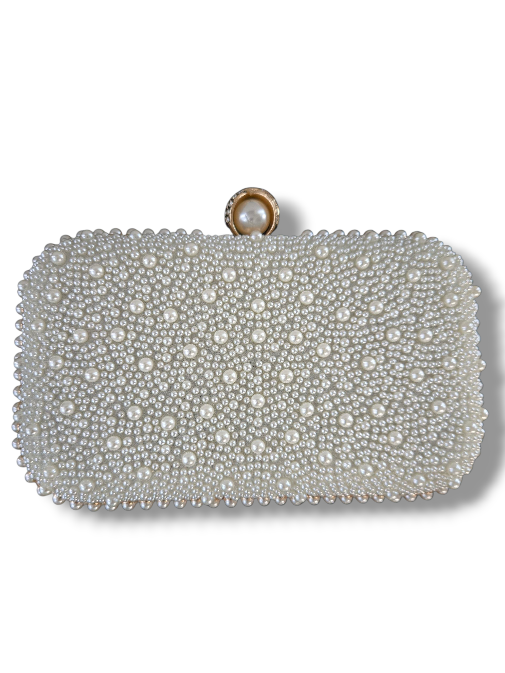 Luxury Beaded Pearl Clutch – Elegant Bridal Handbag