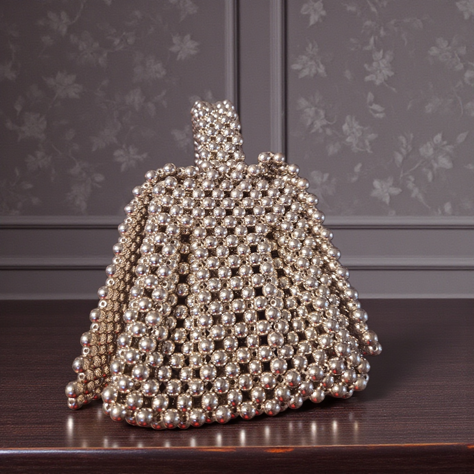 Pearl Essence Beaded Top-Handle Clutch | Luxury Evening Bag by House of GVHD