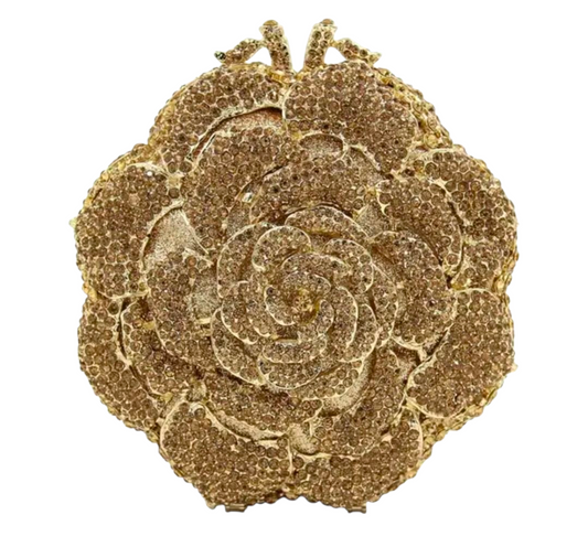 Crystal Rose Clutch – Luxury Floral Bridal Evening Bag