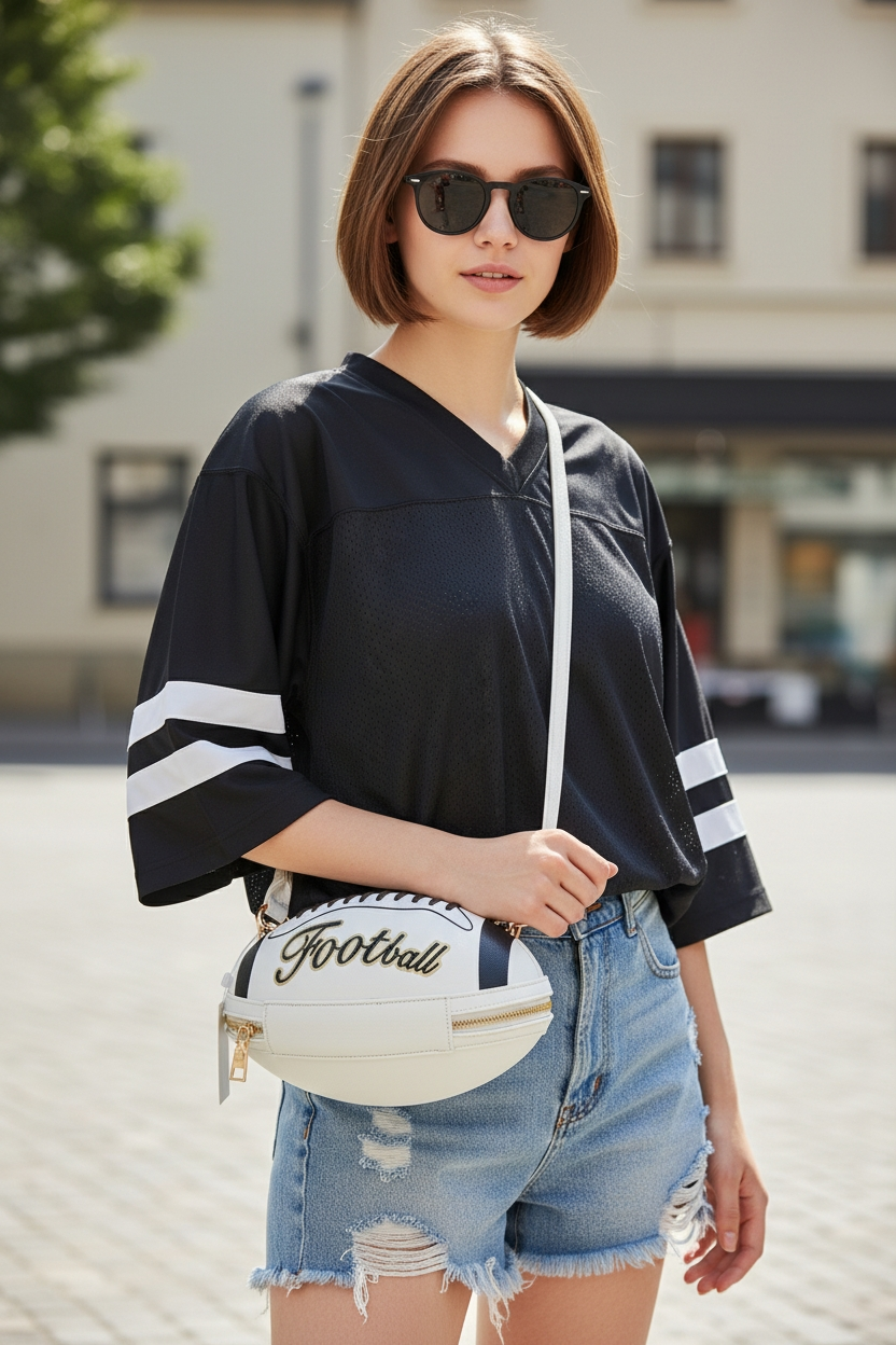 Football Crossbody Handbag – Playful Luxury Statement Bag