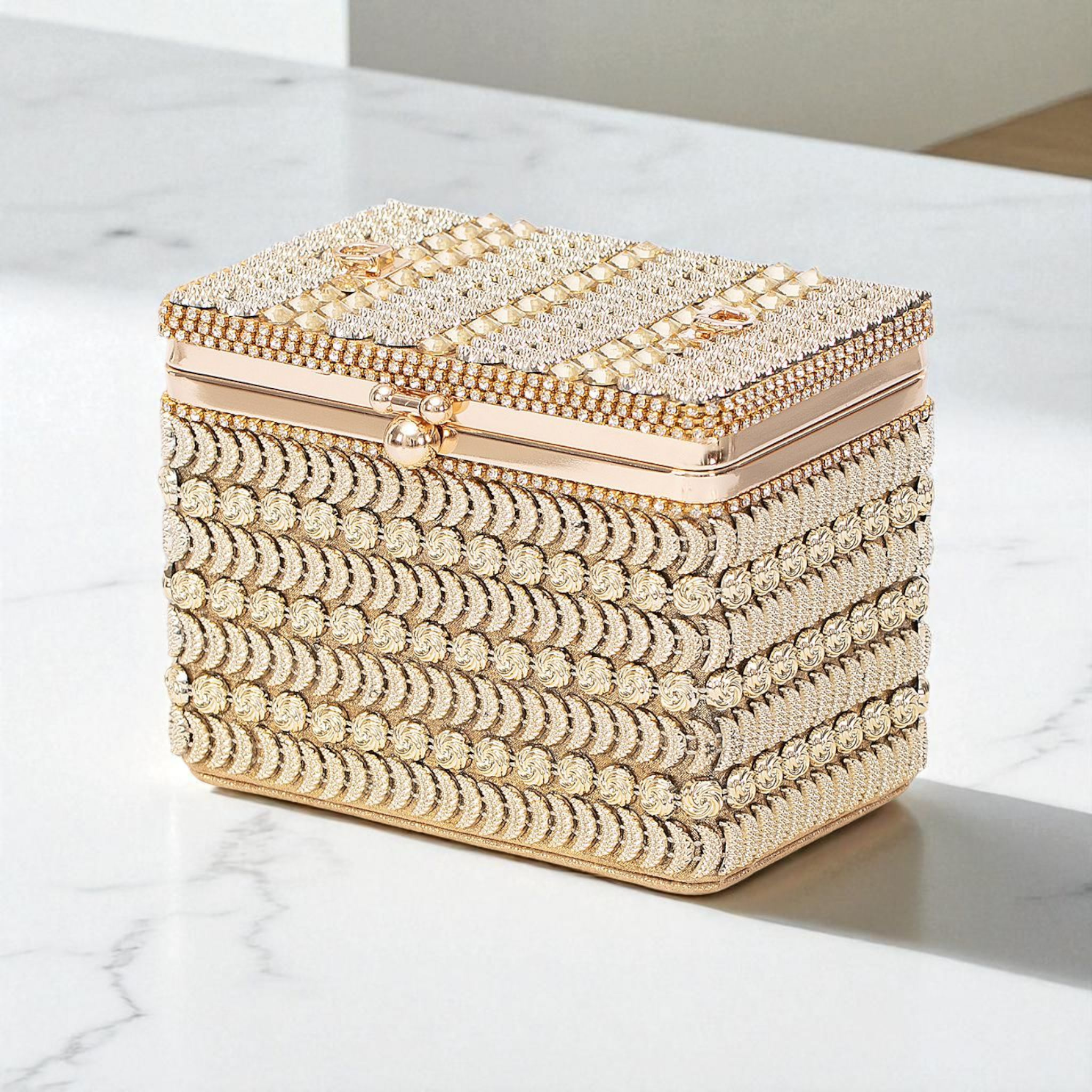 Golden Royale Box Clutch