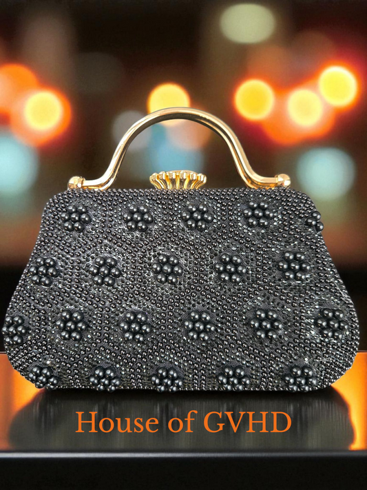 Midnight Petals Luxe Clutch