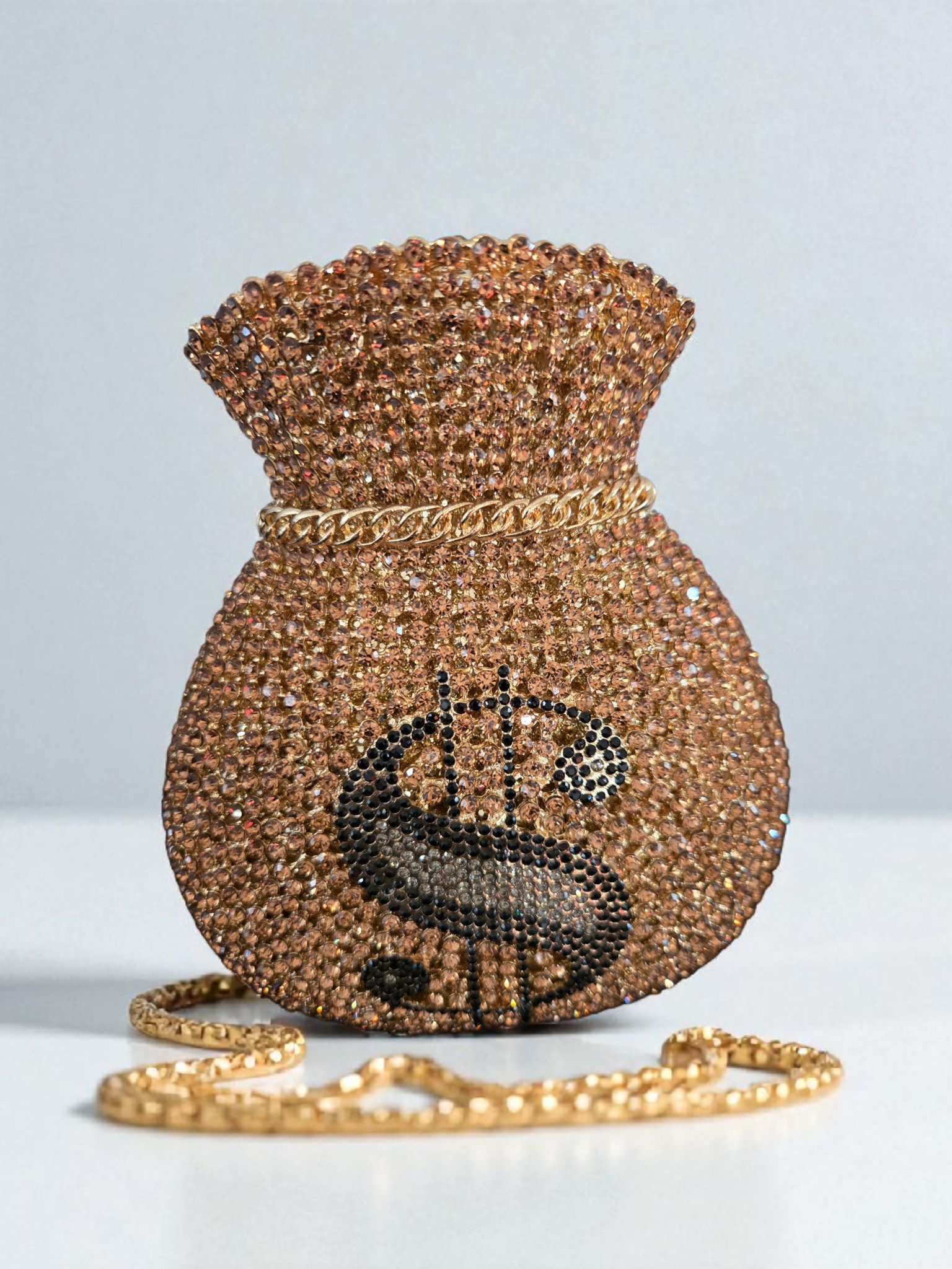 Crystal Money Bag Clutch – Luxury Statement Purse (Silver, Gold)