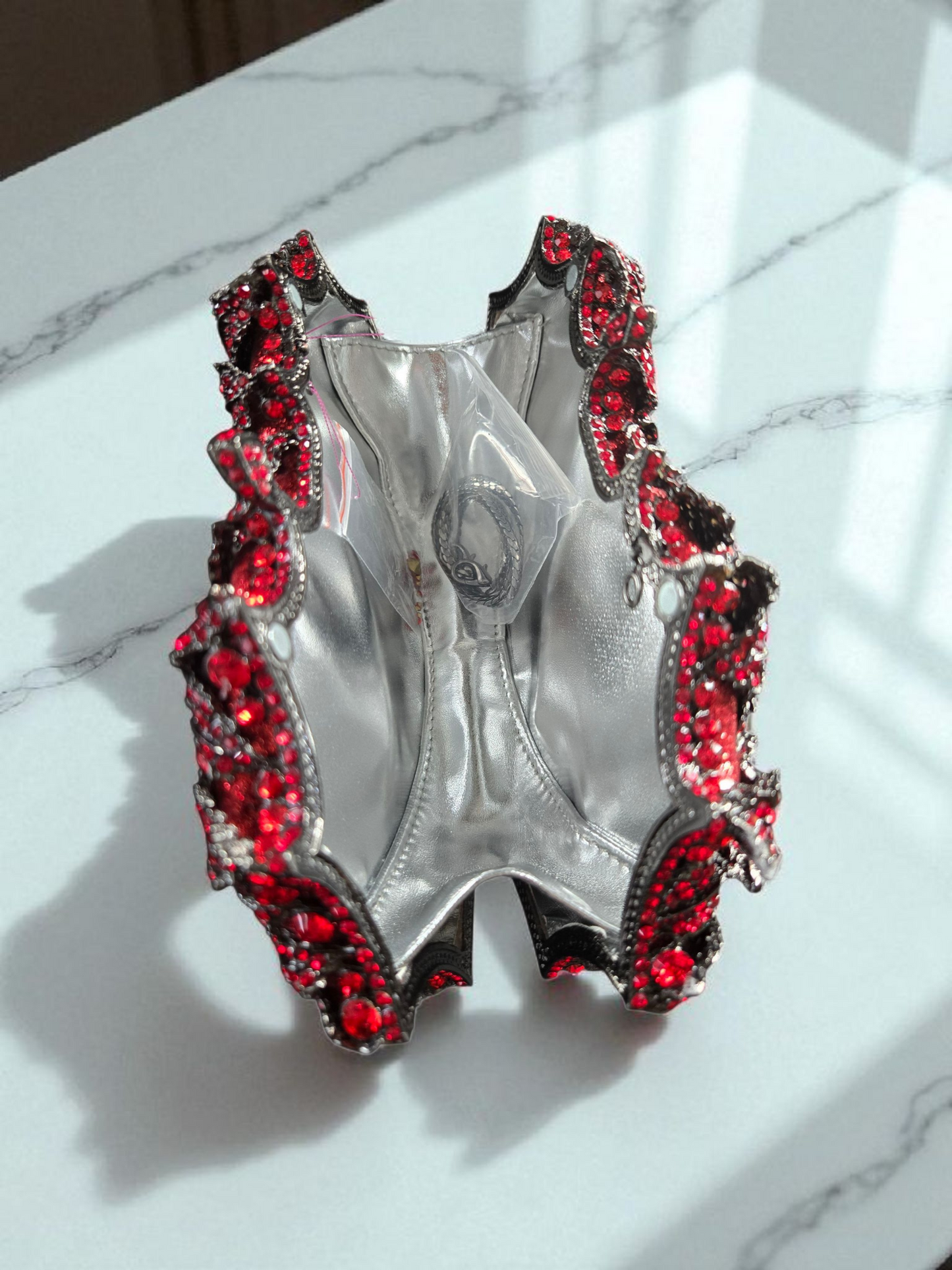 Crystal Rose Garden Clutch – Luxury Floral Evening Bag (Red, Gold, Silver)