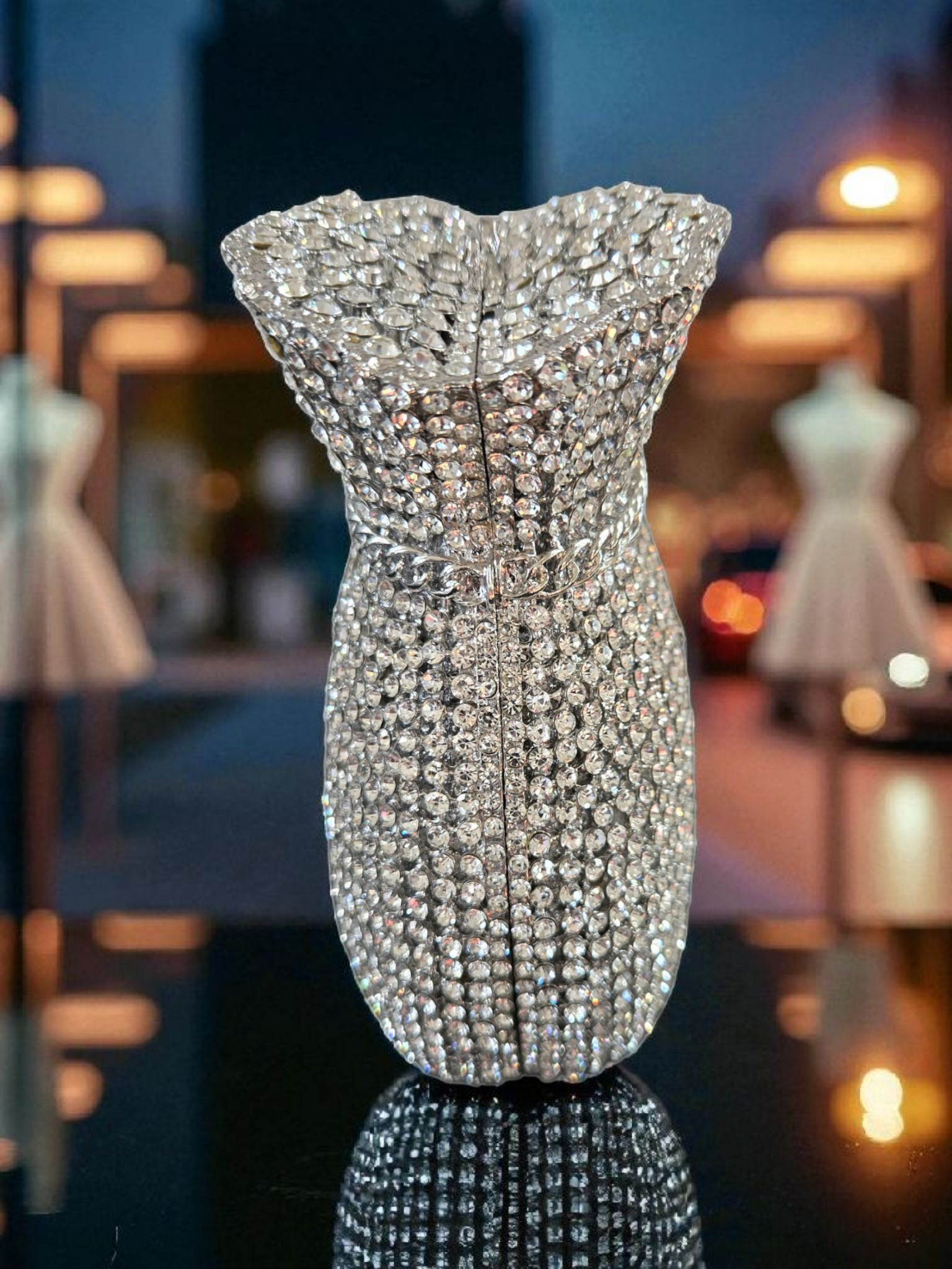 Crystal Money Bag Clutch – Luxury Statement Purse (Silver, Gold)