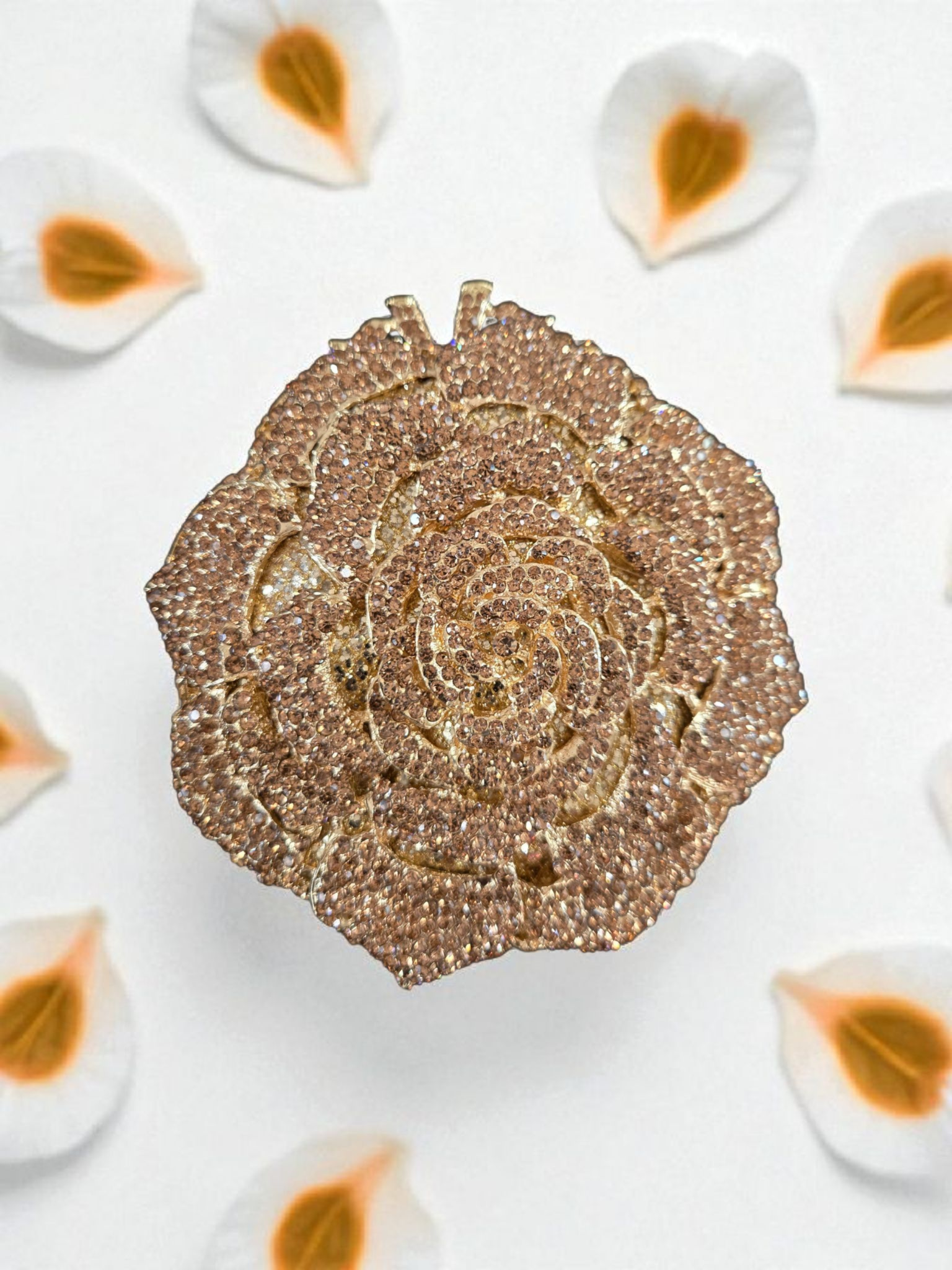 Crystal Rose Clutch – Luxury Floral Bridal Evening Bag