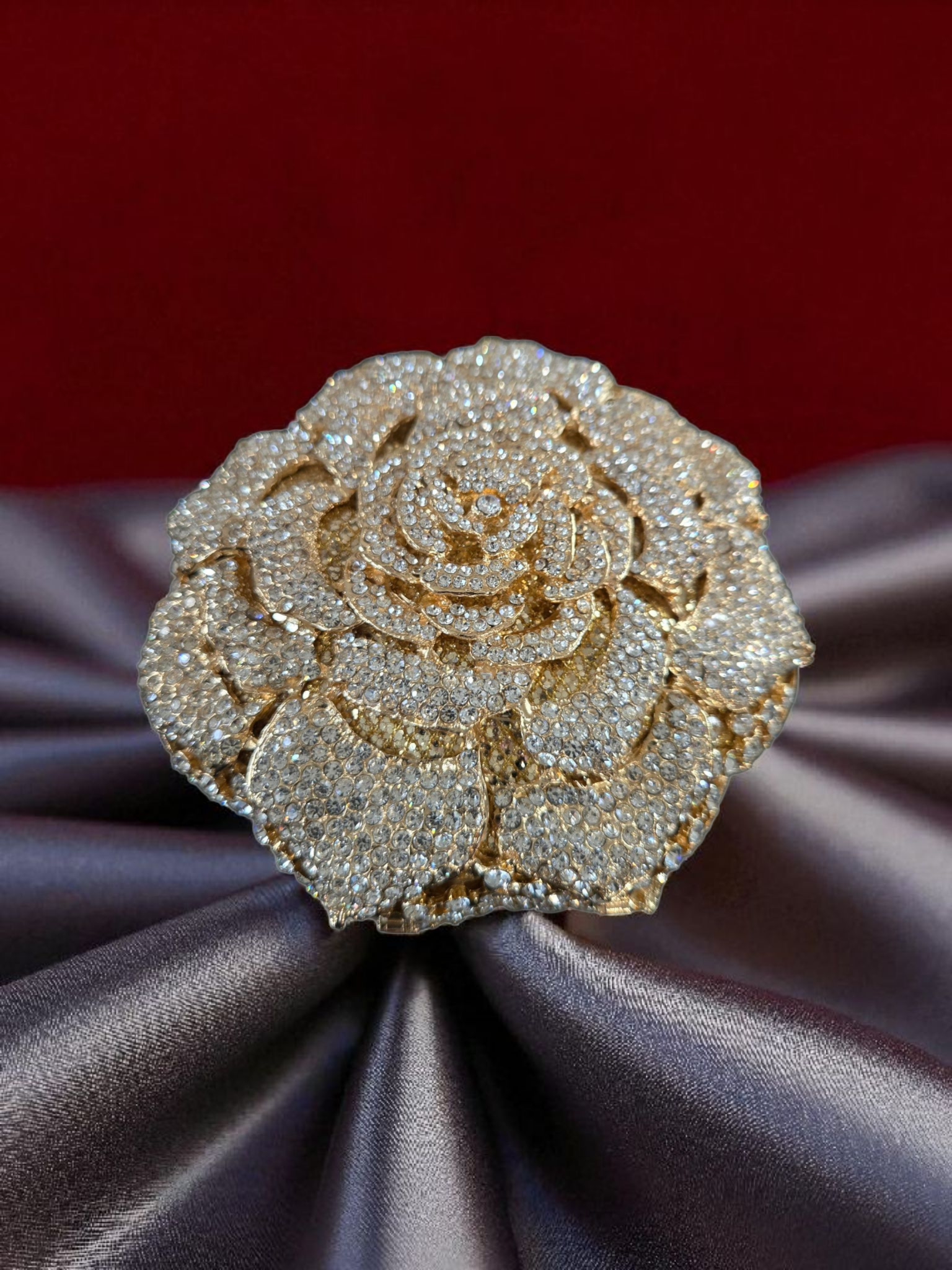 Crystal Rose Clutch – Luxury Floral Bridal Evening Bag