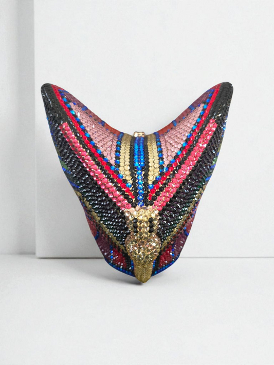 Crystal Butterfly Wing Clutch – Luxury Multicolor Statement Bag